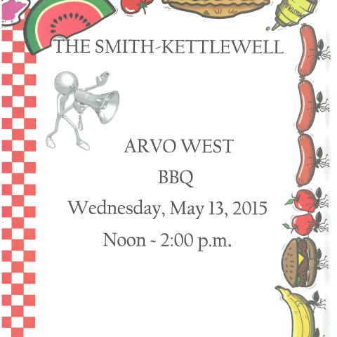 Flyer announcement ARVO WEST BBQ
