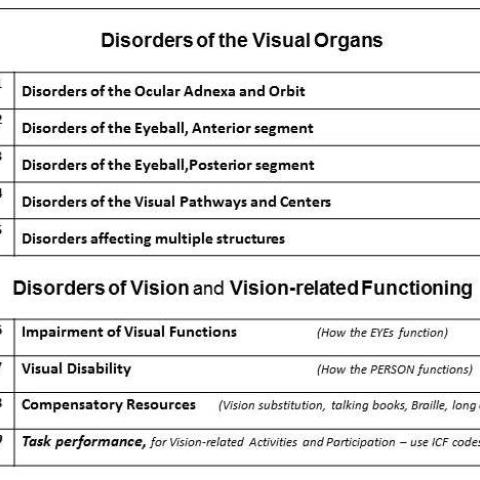list of Disorders of the Visual Organs
