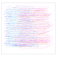 Plot of finger movement paths over a page of braille text