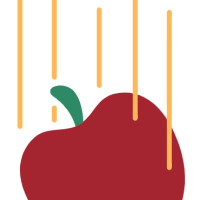 Cartoon of falling apple