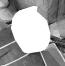 Virtual aerial view of intersection area near a pedestrian's feet, reconstructed by Crosswatch algorithms